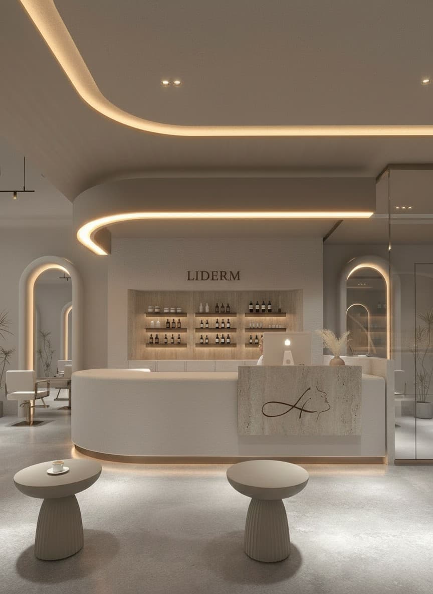 LIDERM klīnikas reģistratūra ar klīnikas logo